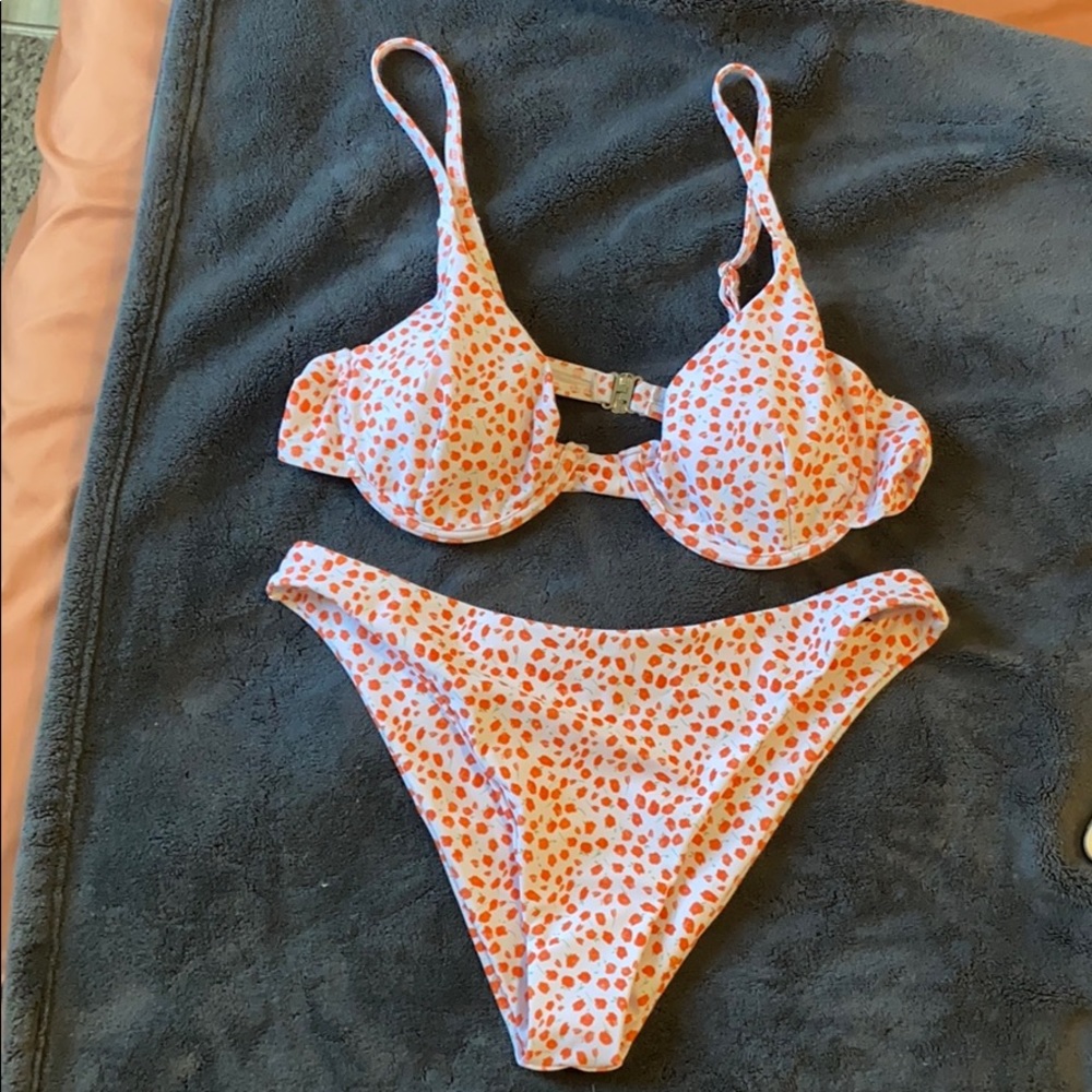 Orange floral bikini